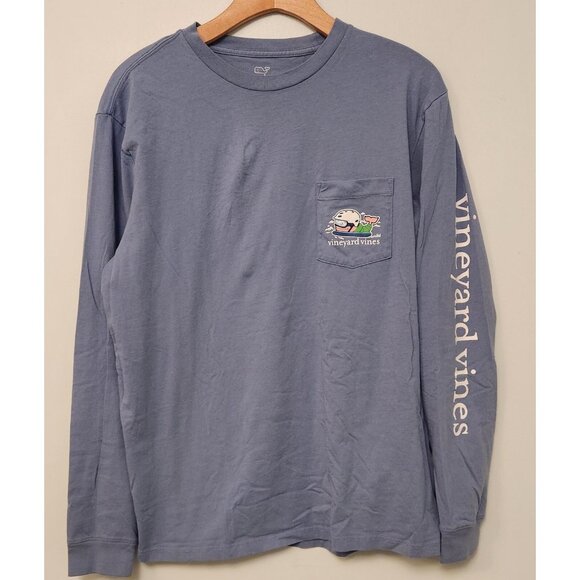 Vineyard Vines Long Sleeve T-Shirt Pocket Blue Winter Snowboarding Mens Medium‎ - Picture 4 of 12
